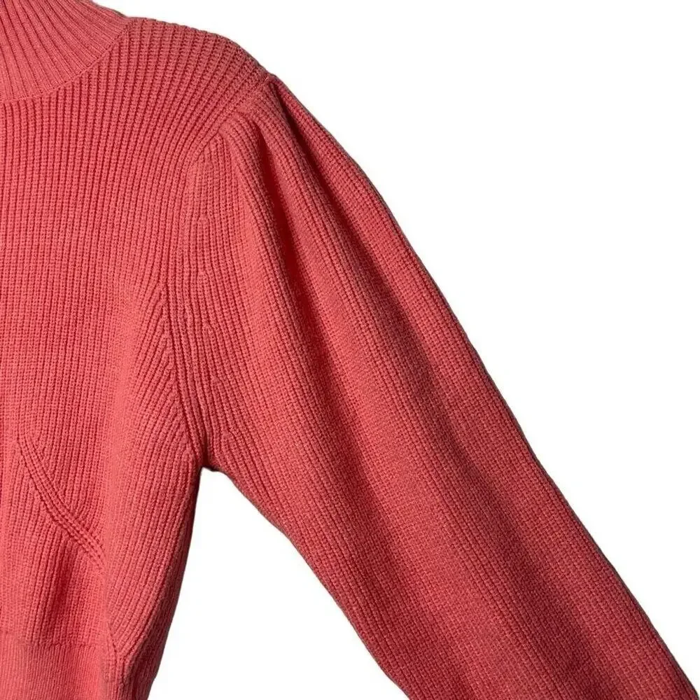 ASTR The Label Women's Mock Neck Puffed Sleeves Knit Pullover Sweater Size Large